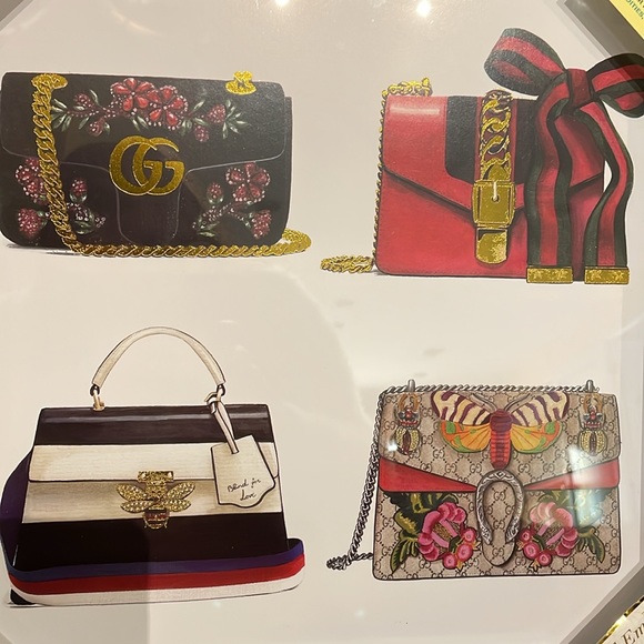 Lux fashion artwork bags framed in shadow box NWT - Picture 2 of 3